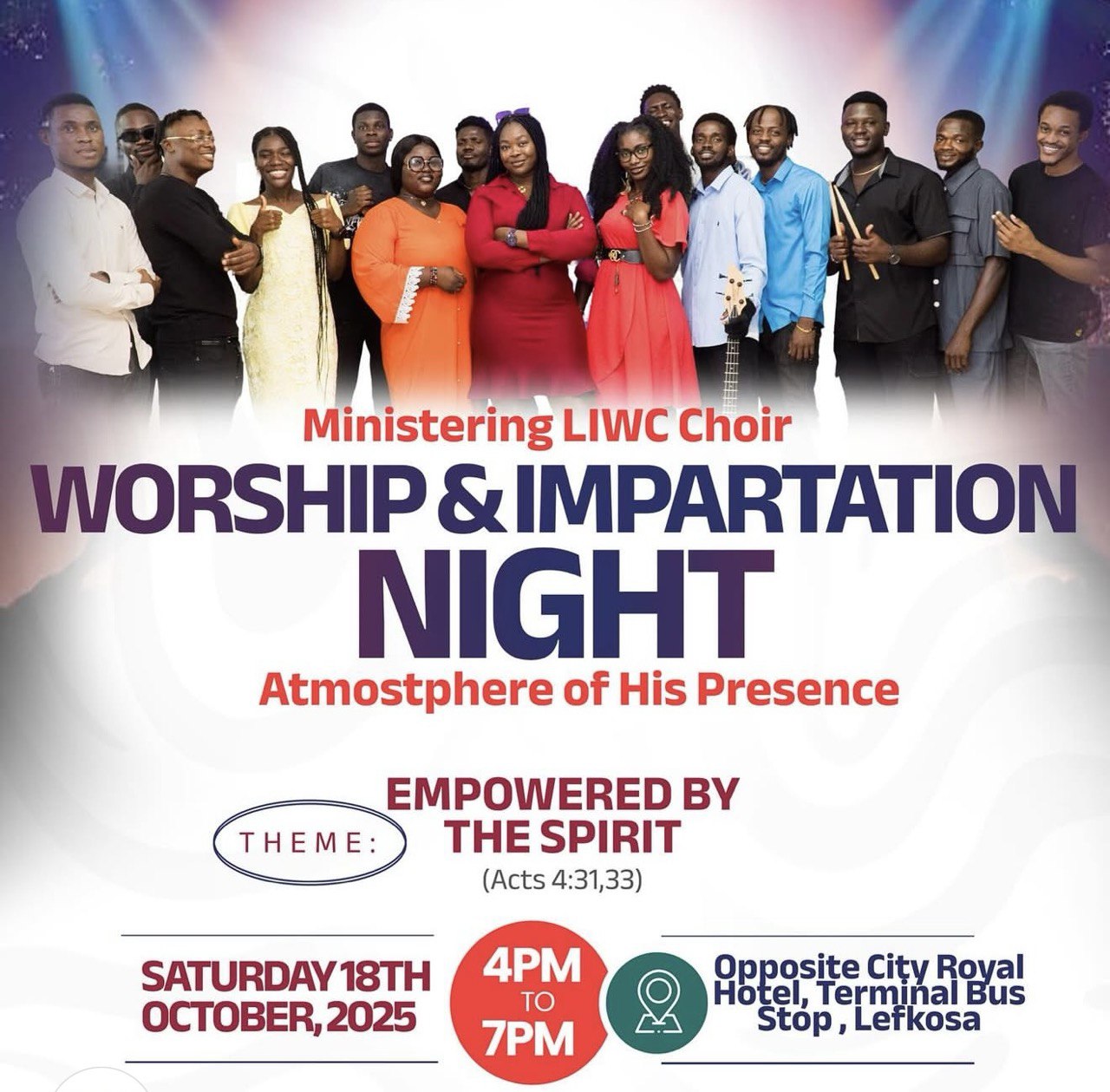 Worship and Impartation Night by LIWC Choir in Nicosia, Cyprus.