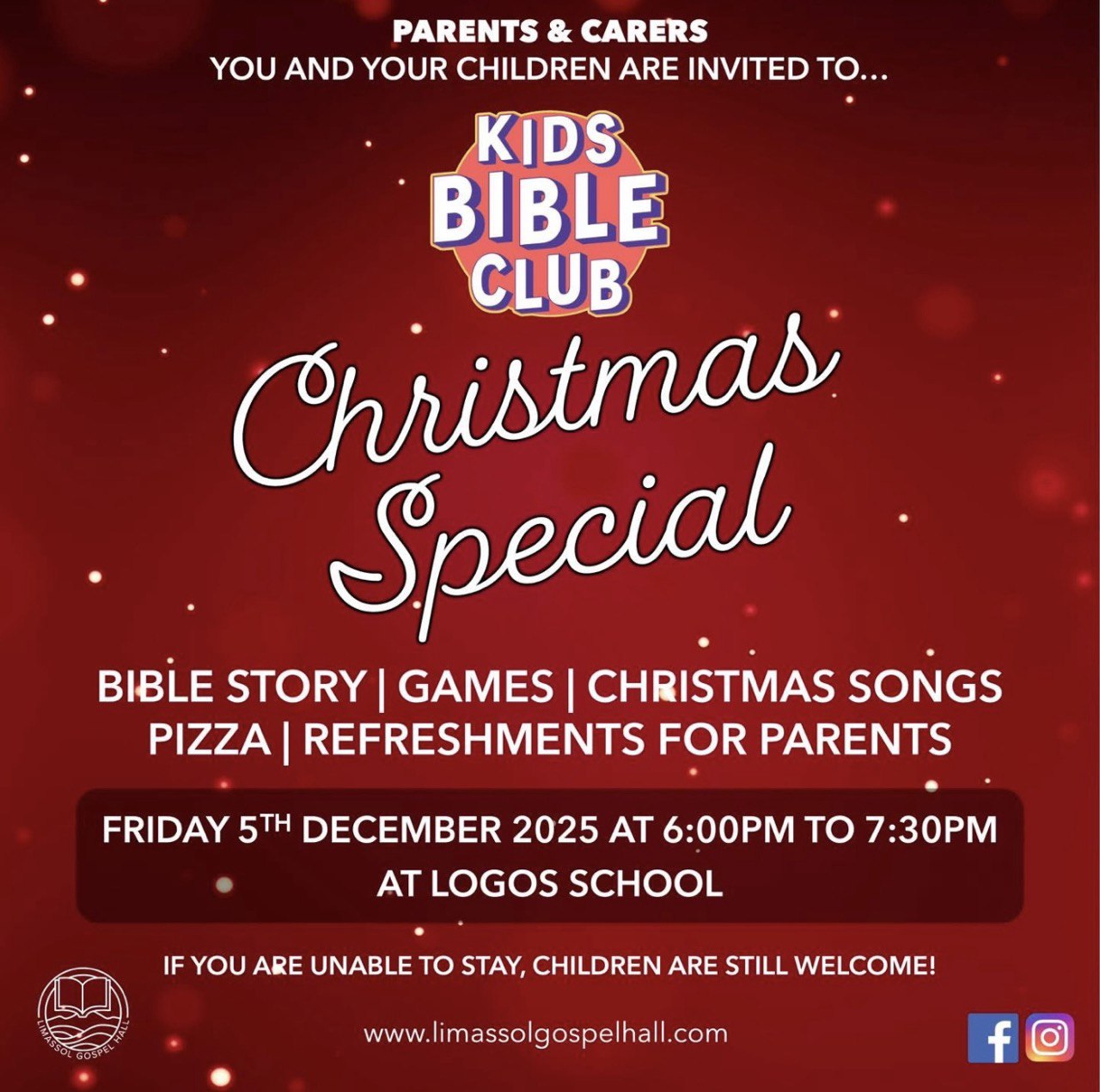 Kids Bible Club at Logos School – Christian children’s event on 5 December 2025 at 19:30. Детский библейский клуб в Logos School — христианское мероприятие 5 декабря 2025 в 19:30. Kids Bible Club στο Logos School — χριστιανική παιδική εκδήλωση στις 5 Δεκεμβρίου 2025, ώρα 19:30. Kids Bible Club sa Logos School — Christian kids’ event sa 5 December 2025, 19:30.